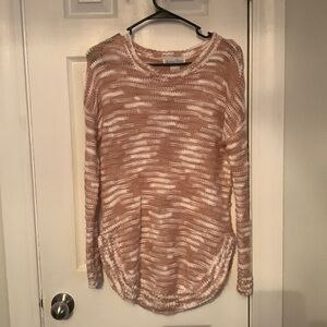 Fashion Avenue Orange & White Long sleeve Sweater Size S